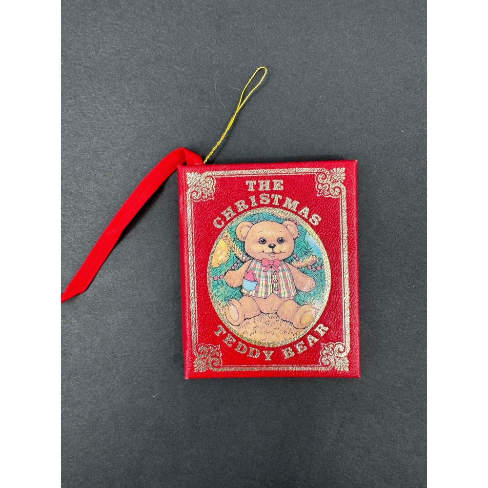 Kurt S. Adler The Christmas Teddy Bear Ornament Red Miniature Book 1984 Vintage